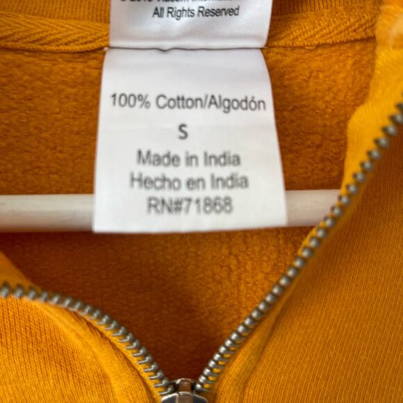 MTV Womens Mustard Yellow Quarter Zip Logo Sweater Longsleeve Sweater Size Small - Picture 6 of 8